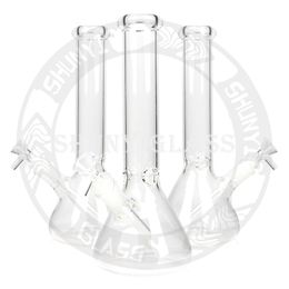 10 inches classic beaker bong hookah clear straight tube glass smoking water pipe dab rig 14.4 mm joint