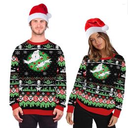 Kadın Sweaters Moda Çirkin Noel Küzağı Film Çizgi Film Karakterleri 3D Baskı Yuvarlak Boyun Çift Uzun Kollu Sweatshirt