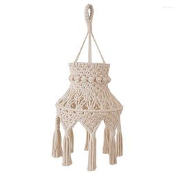 Decorative Figurines Pendant Lamp Shade Hand Woven Light Covers Boho Chandelier For Bedroom Living Room Decor Not Include