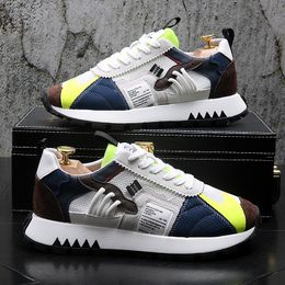 Men Skateboarding Shoes anti-slip Male Sneakers Mesh cloth splice Platform Comfortable Breathable Thick Bottom Casual Sneakers