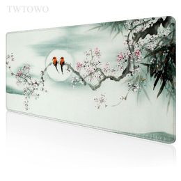 Japanese Cherry Blossoms Sakura Mouse Pad Gaming XL New Mousepad XXL Desk Mats Mouse Mat Soft Natural Rubber Desktop Mouse Pad