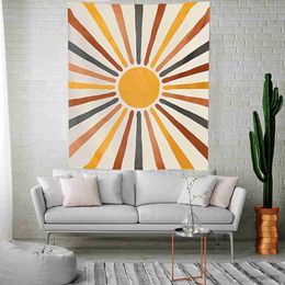 Tapestries Home Decor Vintage Sun Tapestry Retro Rainbow Rock Abstract Art Tapestry Moda 230x180cm R230710