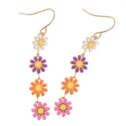 Dangle Earrings Colorful Jewelry Teen Girls Aesthetic Novelty Sunflower Drop Copper Miss