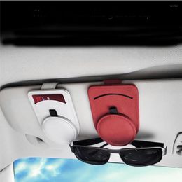 Interior Accessories Car Sun Visor Sunglasses Clip Universal Sunshade Glasses Business Cards Bill Holder Leather Spectacle Frame