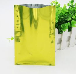 100 Pcs 12x18cm Green Aluminum Foil Open Top Packaging Bags Food Grade Vacuum Mylar Packing Pouch Heat Sealed Coffee Tea Powder