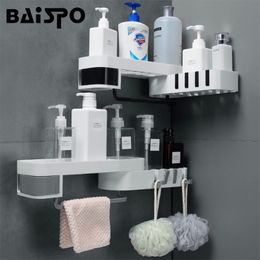 Toothbrush Holders BAISPO Creative Bathroom Shelf Rotatable Storage For Toilet Kitchen Home Organizer With Hook Accessories 230710
