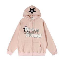 Mens Hoodies Sweatshirts Mens Hoodies Sweatshirts Y2k Hooded Sweatshirt Hip Hop Five Pointed Star Oversized Hoodie Men Women 2023 New Fashion Casual Pun J0710