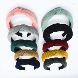 Hair Clips 10 Colours Korean Accessories Headdress Cloth Knitted Cross Solid Colour Hoop Head Ornaments Wash Face Band