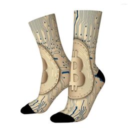 Men's Socks Bit Coin Virtual Currency Straight Male Mens Women Winter Stockings Polyester Hip Hop