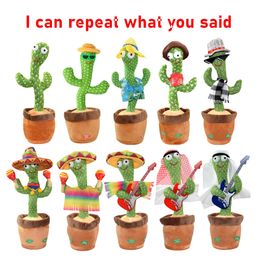 ElectricRC Animals Dancing Cactus Repeat Talking Toy Electronic Plush Toys Can Sing Record Lighten Battery USB Charging Early Education Funny Gift 230707
