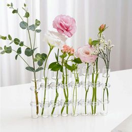 Decorative Objects Figurines Hinged Flower Vase Glass Vase Tube Creative Plant Holder For Living Room Office Corridor Study Bedroom Dining Table Home Decor 230710
