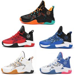 Ragazzo Scarpe da pallacanestro per bambini multicolori Ragazza Bianco Blu Nero Arancione Rosso Oro Scarpe da ginnastica da uomo Sport all'aria aperta Bambini958361266829391