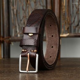 Belts Genuine Leather Belt Women Serpentine Embossing Luxury Strap Female Fashion Retro Double Pin Buckle High Quality