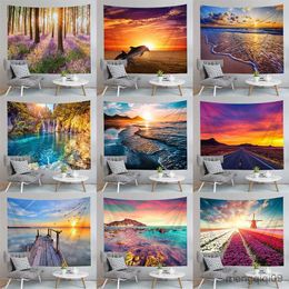 Tapestries Home Decoration Beautiful Landscape Print Wall Hanging Landscape Tapestry Sea Beach Tapestry for Bedroom Living Room 230x180cm R230710