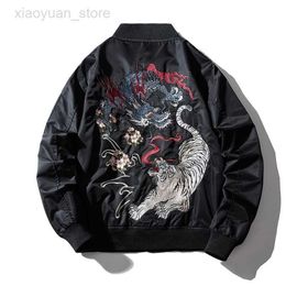 Men's Jackets New Bomber Mens Chinese style dragon tiger Jackets 2020 Autumn Winter Mens MA1 Pilot Jacket Male Embroidered Jacket Coats HKD230710
