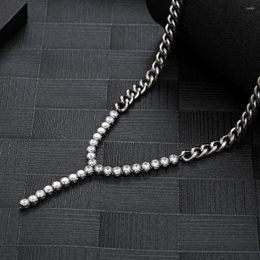 Chains Stainless Steel Fashion Hip Hop Iced Out Y Necklace Street Dance Delicate Men Women Gift For Him