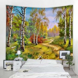 Tapestries Curtains Home Bedroom Art Blankets Natural Landscape Tapestry Sunshine Maple Forest Decoration Wall Hanging Tapestry Decoration R230710