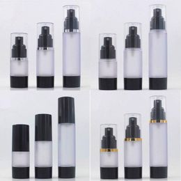 100pcs 30ml black frosting airless pump bottle Vacuum spray Bottle empty lotion cream container F1742 Bbado