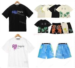 Summer PA Men Womens Palm T-shirts Mans Stylist Tee Guillotine Bear Palms impressas Manga curta Truncada ângulos de ursos