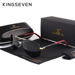 Sunglasses KINGSEVEN Men Vintage Aluminium Polarised Classic Brand Sun glasses Coating Lens Driving Eyewear For MenWomen 230707