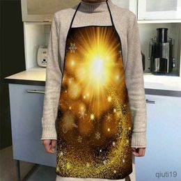 Kitchen Apron New Arrival Black Gold Art Apron Kitchen Aprons For Women Oxford Fabric Cleaning Home Cooking Accessories Apron R230710