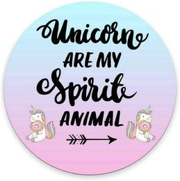 Spirit Animal Round Mousepad Cute Cubicle Decor Office Custom Mouse Pad Customised Round Non-Slip Rubber Mousepad 7.9 Inch