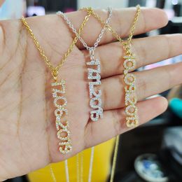 Pendant Necklaces DODOAI Custom Date Necklace Personalised Number Birth Year Numeral With Zircon Crystal Jewellery Gifts 230707