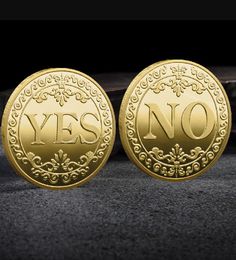 Arts and Crafts YES/NO decision coin Metal commemorative badge Gold plated silver three-dimensional relief Commemorative coin