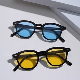 Sunglasses vintage fashion yellow blue green sunglasses women men trending products Ins Tint Ocean Len streetwear party 230707