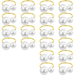 Bowls 20Pack Pearl Napkin Rings Set Gold Buckles Metal Holiday Holders Serviette For Table Decor