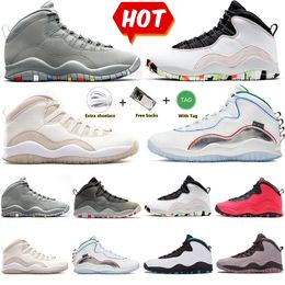 Jumpman 10 10s Basketball Shoes Cool Grey Dark Smoke Grey Ember Glow Fusion Red Huarache Light Orlando Powder Blue Seattle Westbrook Wings Mens Sport Sneaker