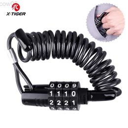 Bike Locks X-Tiger Bike Lock Cab Chain High Security Bike Password 4 Digit Resettab Combination Coiling Bicyc Cab Lock Accessories HKD230710