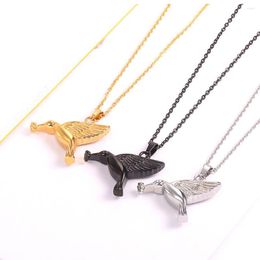 Chains Stainless Steel Cremation Animal Bird Urn Ash Keepsake Pendant Necklace Jewelry Gift For Him