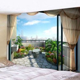Tapestries Balcony City View Printed Large Wall Tapestry Cheap Wall Hanging Wall Tapestries Wall Art Decor R230710