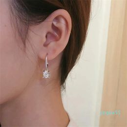 Designer 925 Sterling Silver Horn Hook High Carbon Diamond Ear Studs Fashion Simple and Versatile Earrings