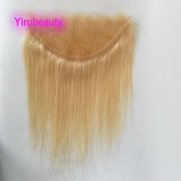 Brazilian Human Hair Blonde Colour HD 13X4 Lace Frontal Silky Straight 4X4 5X5 Lace Closure 613# 12-24inch Yirubeauty