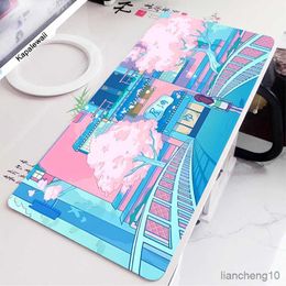 Mouse Pads Wrist Anime Street Mouse Pad Gamer Large Pink Gaming Mousepad Art Computer Desk Mat Mouse Mat XXL 80x40 For Office Accessories R230710