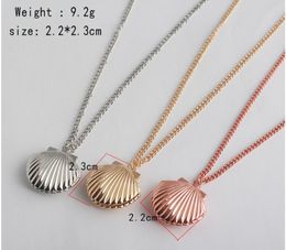 summer Shell necklaces are popular accessories woman The girl Mori is a mermaid Frame pendant can be opened gold silver rose