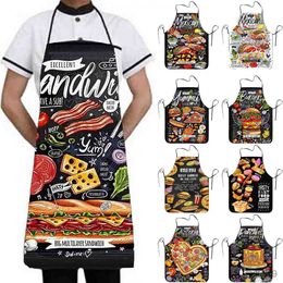 Kitchen Apron Cooking Apron Sleeveless Comfortable Wearing Clear And Real Image Reusable Anti-stain Waterproof Pizza Pattern Kitchen R230710