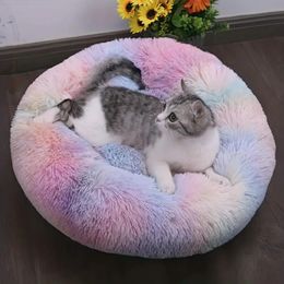 Bed For Dogs And Cats Round Cat Dog Sleeping Pad Cat Bed For All Seasons Soft Plush Pet Blanket Soft Pet Sofa Bed