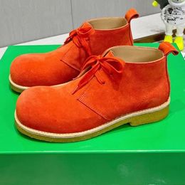 Cow Suede Chelsea Boots Women Lace Up Round Toe Short Boots Flat Shoes Woman Casual Comfort Motorcycle Boots