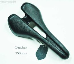 Bike Saddles TAOZIK 150mm rear animal leather bike saddle light weight hollow Ti rail mtb road bicycle saddle HKD230710