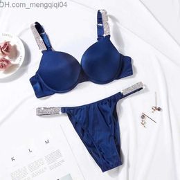 Bras Sexy Letter Underwear Comfort Brief Push Up Bra and Panty 2 Piece Sets for Women Lingerie Set Z230711