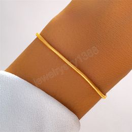 Simple Classic Snake Chain Bracelets for Women Trend Gold Color Thin Link Charm Bangles Couple Jewelry Gift Accessories