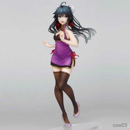Action Toy Figures Anime My Youth Romantic Comedy Is Wrong Figure Purple Cheongsam Standing Model Toys Gift Ornaments 23CM R230710