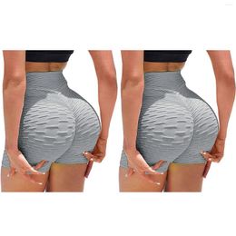 Active Shorts 2pc Grey Yoga Pants Solid Colour Spandex Leggings For Women Strench Quick Dry Running High Waisted BuLifting Short