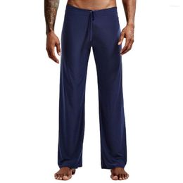 Active Pants Men Casual Solid Colour Low-waisted Drawstring Loose Running Yoga Trousers