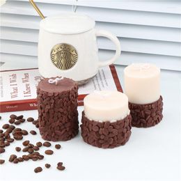 Baking Moulds Silicone Cylindrical Coffee Bean Candle Mould Soy Wax Scented Fondant Making Cake Decoration