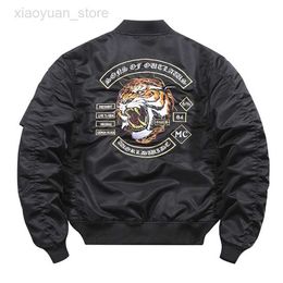 Men's Jackets Spring Bomber Jacket Men Tiger Embroidery Coat Male Military Waterproof Windbreaker For Boy Army MA1 Jacket 2023 Sukajan HKD230710