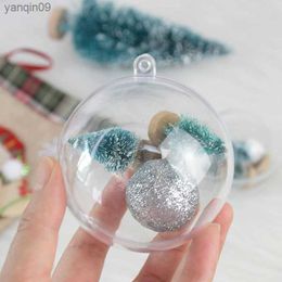 10pcs 4/5/6/7cm Transparent Ball Open Plastic Clear Bauble Ornament Christmas Party Hanging Pendant Gift Package Supplies L230626